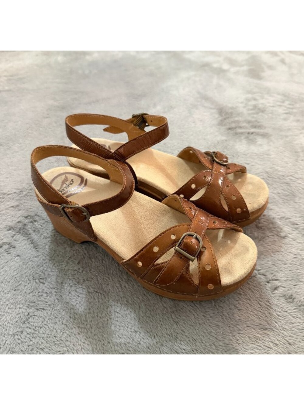 Dansko Sissy Sandals Bronze Metallic Leather Clogs Shoes Womens 36 US 5.5 6